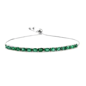 Natural Emerald 925 Sterling Silver Tennis Bracelet Jewelry