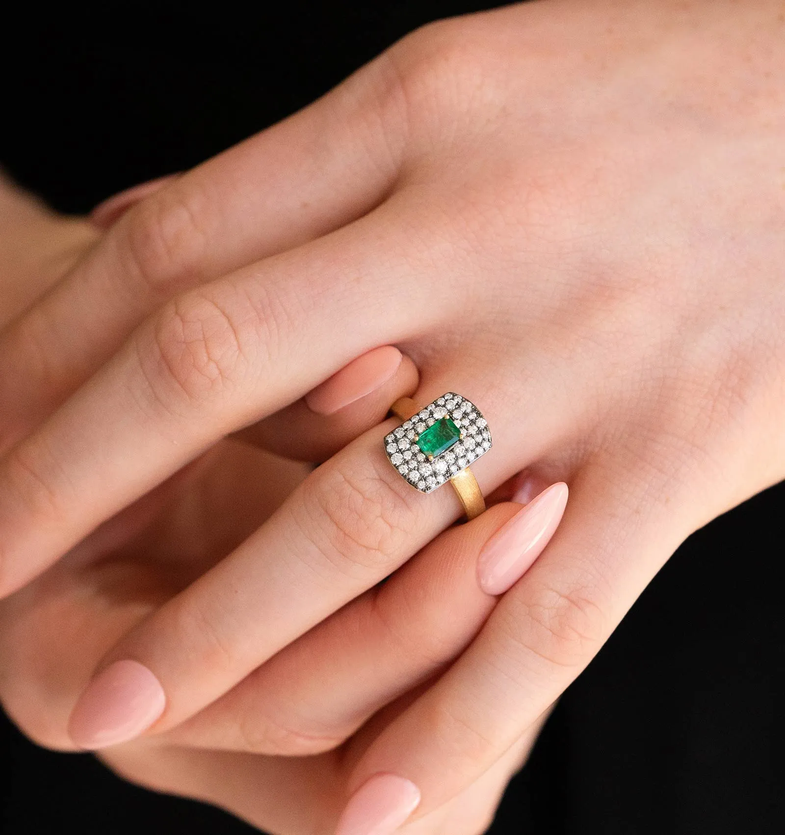 Natural Green Emerald Ring
