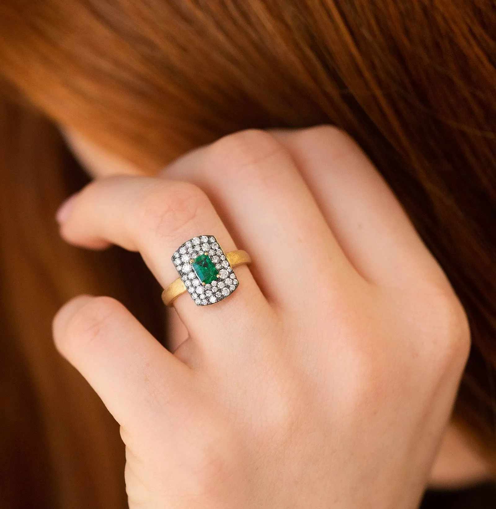 Natural Green Emerald Ring