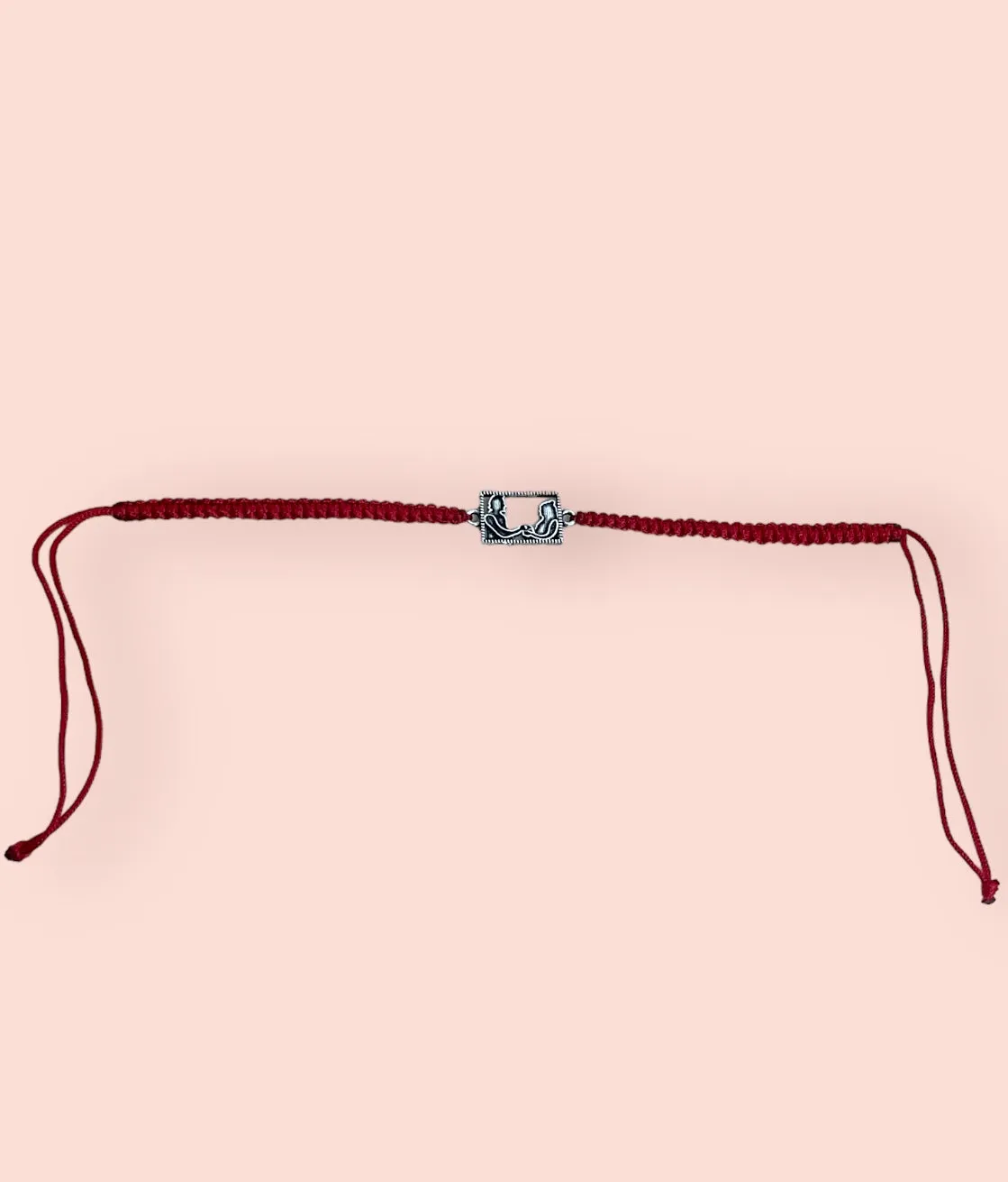 Neeti Silver Rakhi (Red)