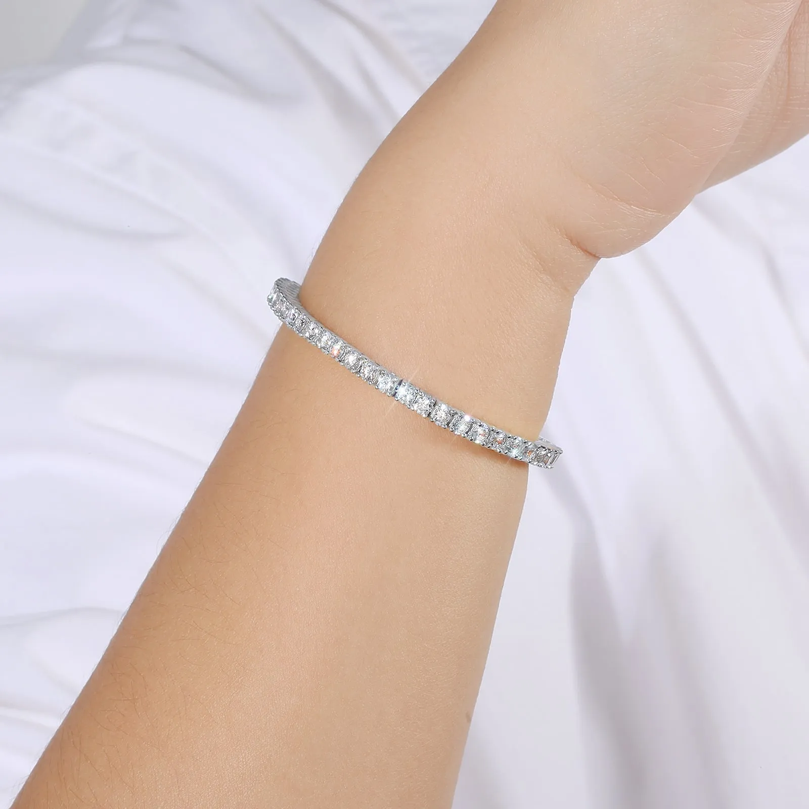【NEW】3mm CZ Diamond Tennis Bracelet Brass KRKC