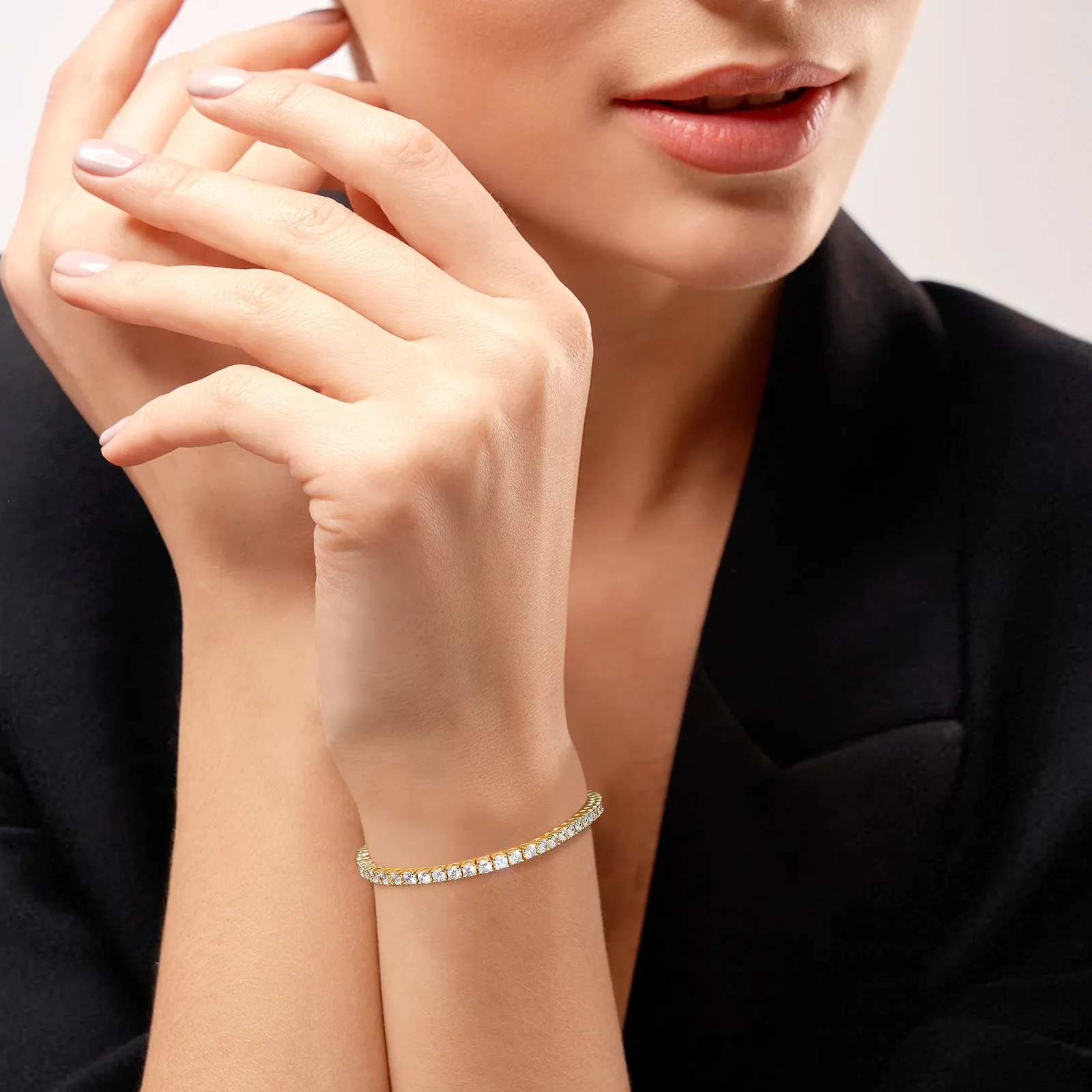 【NEW】3mm CZ Diamond Tennis Bracelet Brass KRKC