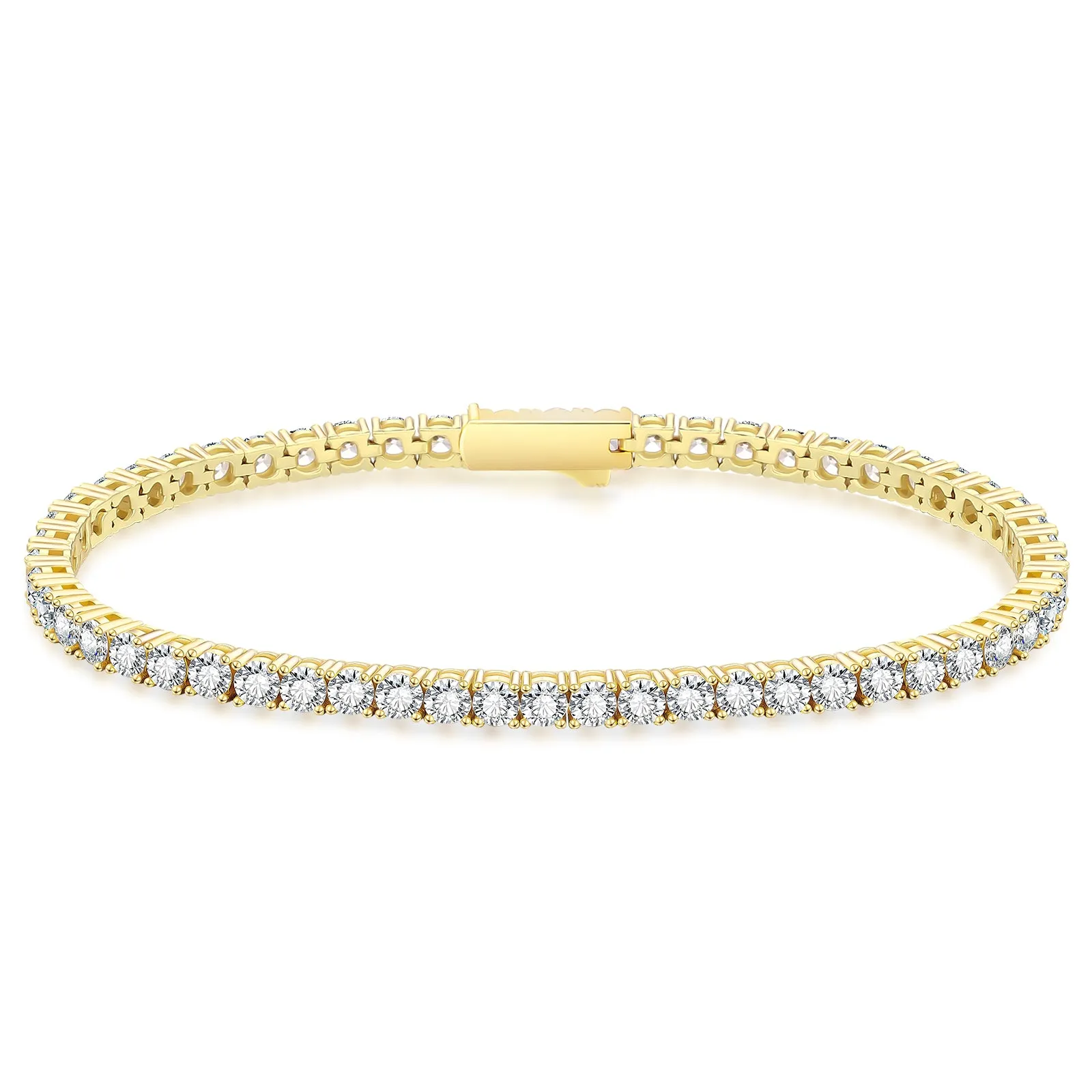 【NEW】3mm CZ Diamond Tennis Bracelet Brass KRKC