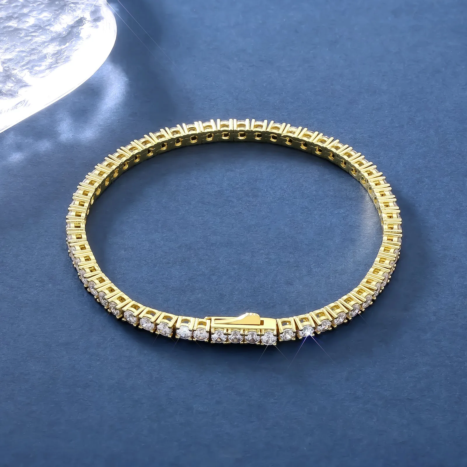 【NEW】3mm CZ Diamond Tennis Bracelet Brass KRKC