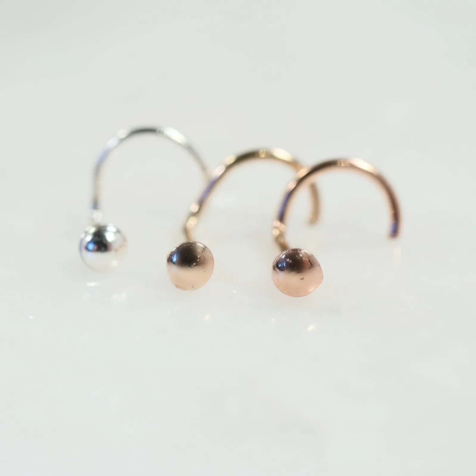 Nose Stud Domed 2mm Choose Your Style and Metal