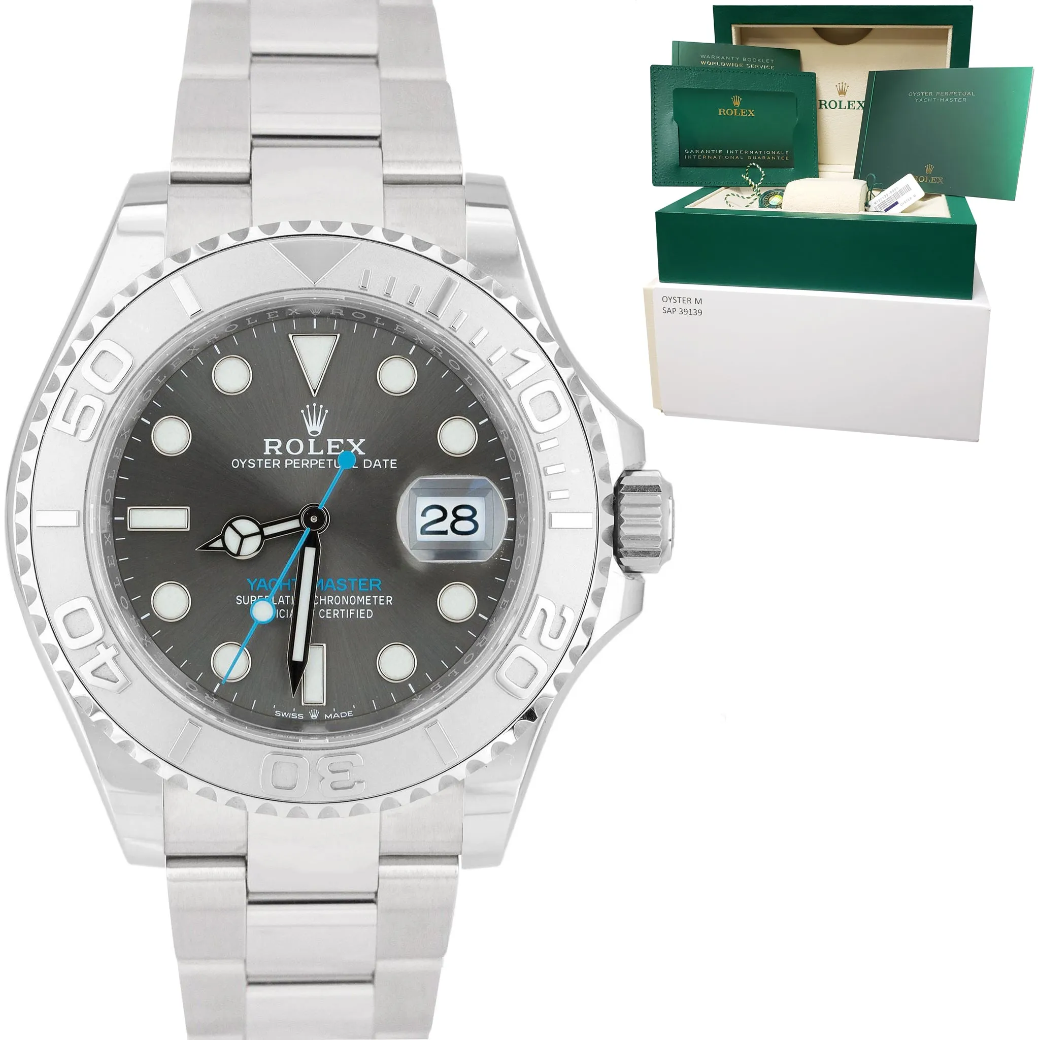 OCT. 2021 NEW Rolex Yacht-Master 40mm Dark Rhodium Stainless Oyster Watch 126622