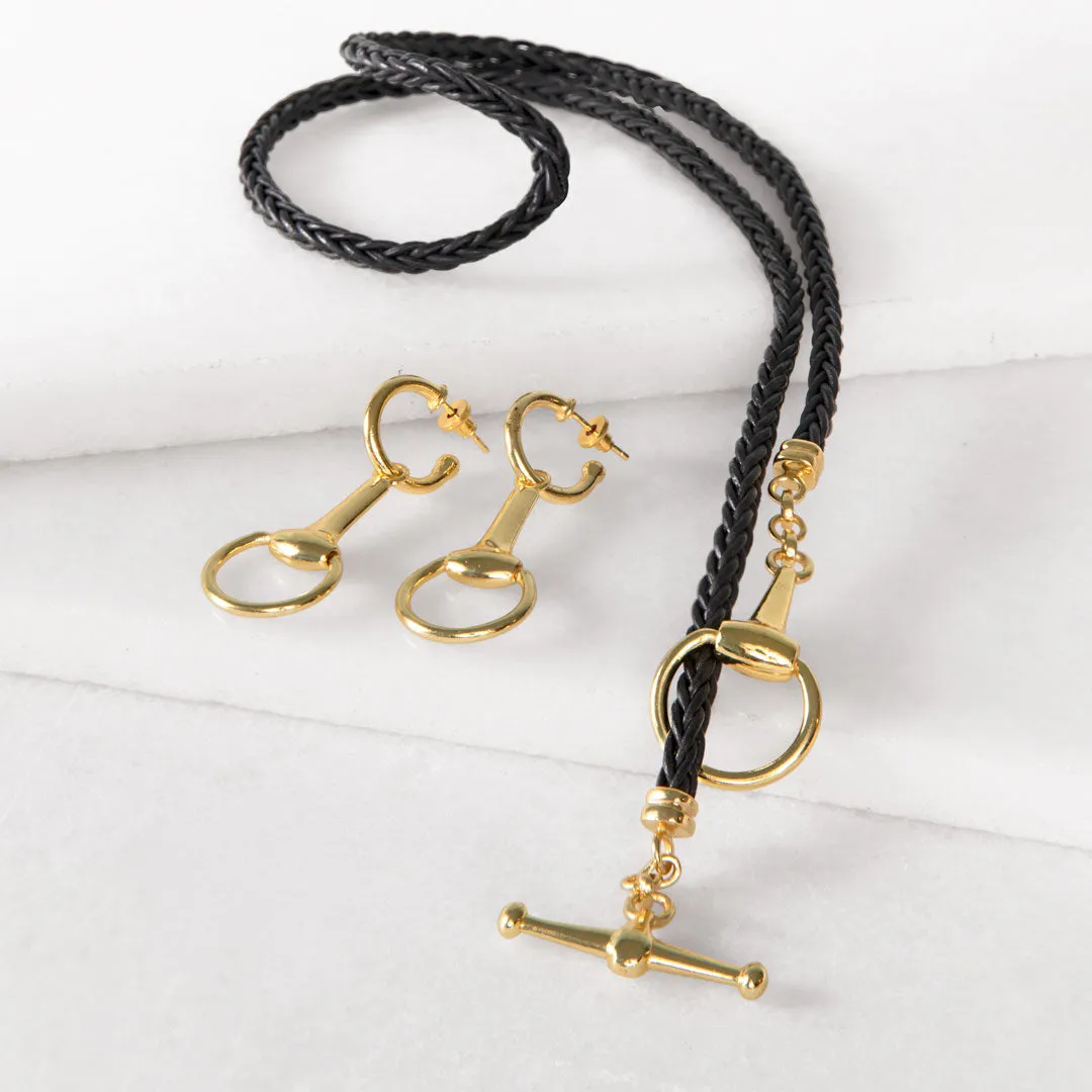 Odeza - Wrap Around Horse Bit Leather and 14K Gold on Brass Bracelet