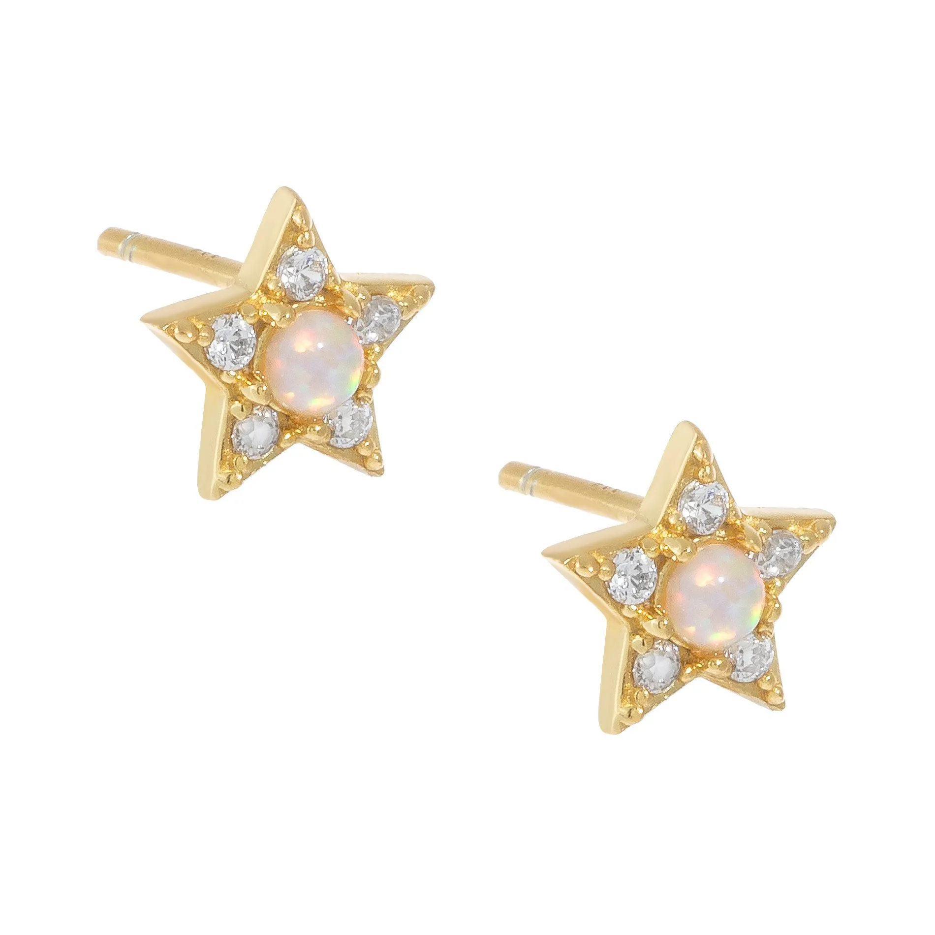 Opal Star Stud Earring