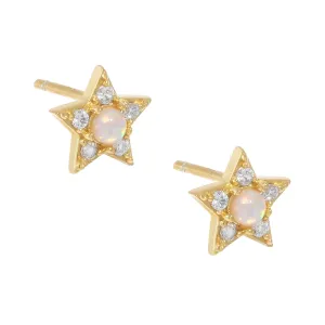 Opal Star Stud Earring