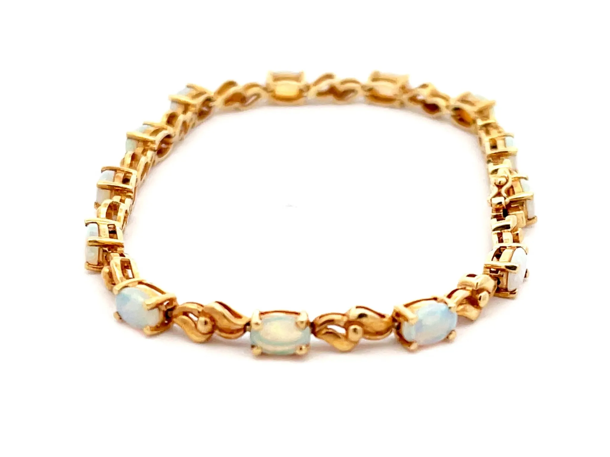 Opal Tennis Bracelet in 14k Yellow Gold