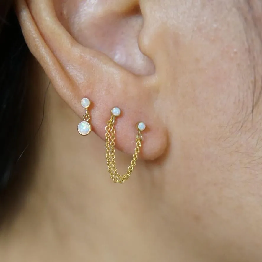 Opalescence Double Chain Stud Earring - Single