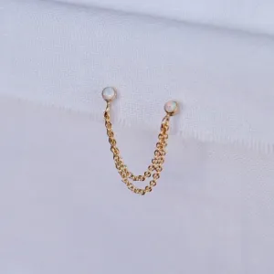 Opalescence Double Chain Stud Earring - Single