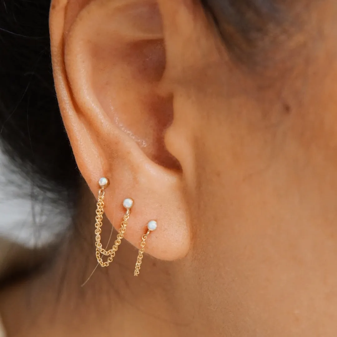 Opalescence Double Chain Stud Earring - Single