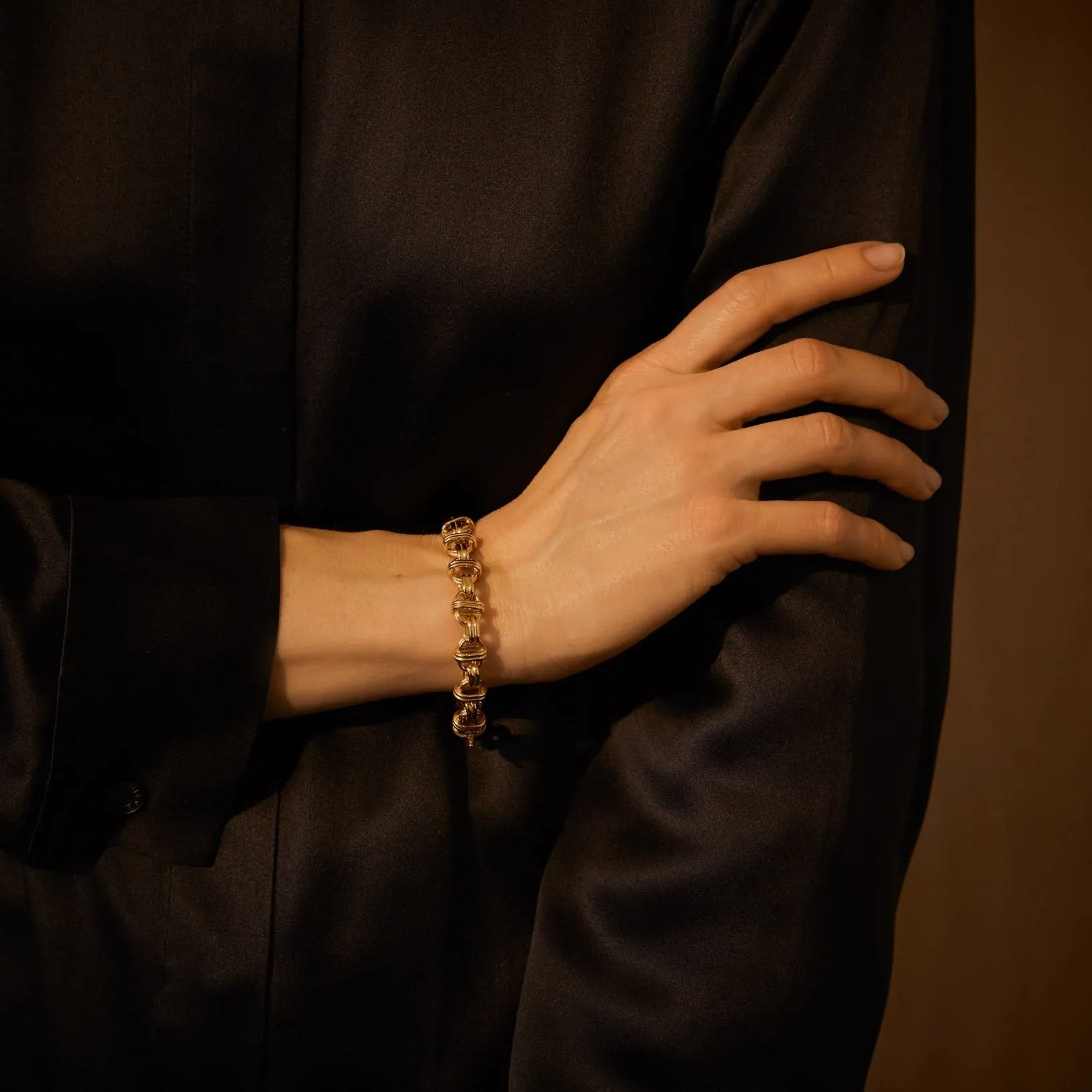 Oval Chain Bracelet 18K Yellow Gold, Medium Link, 7.25"