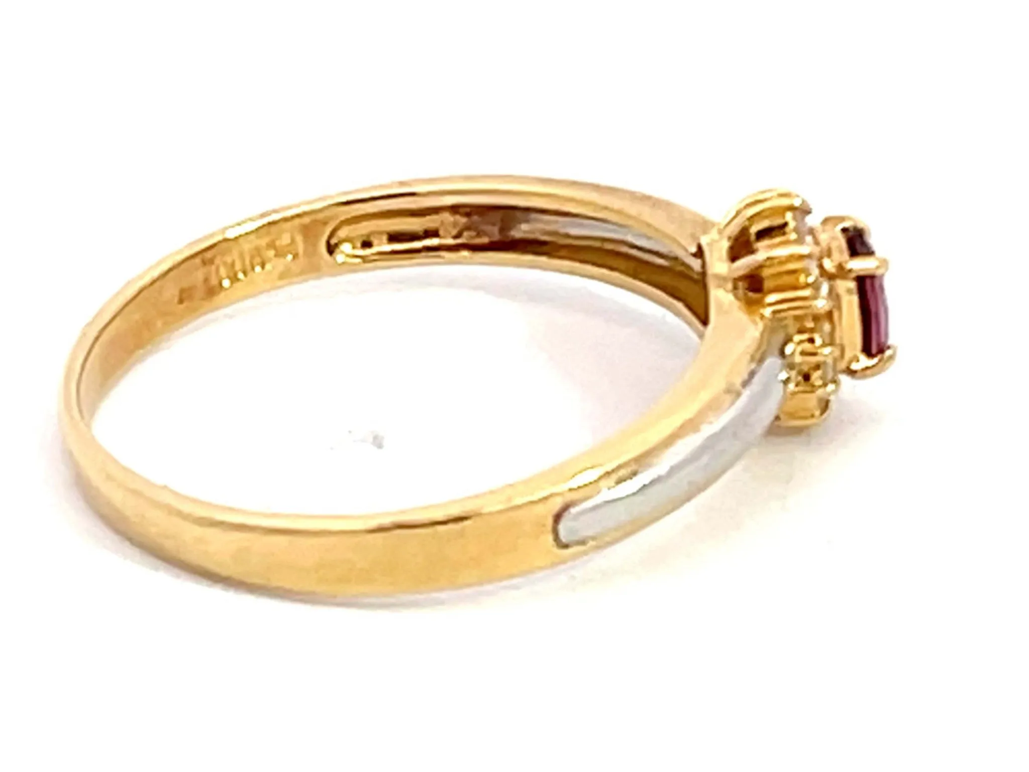 Oval Ruby and Diamond Halo Ring in 18k Yellow Gold & Platinum
