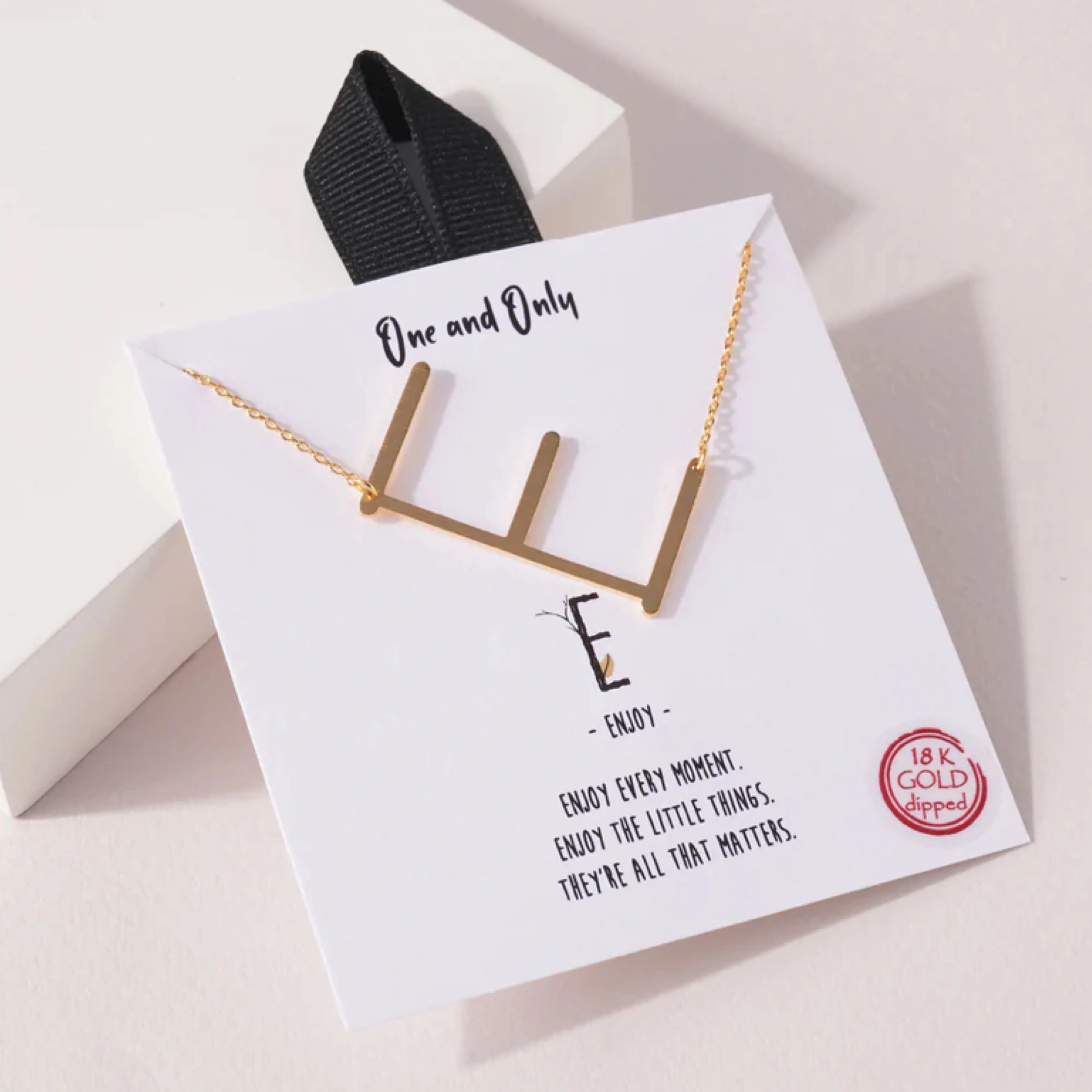 Oversized “E” Initial Pendant