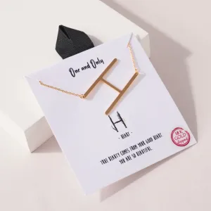 Oversized “H” Initial Pendant
