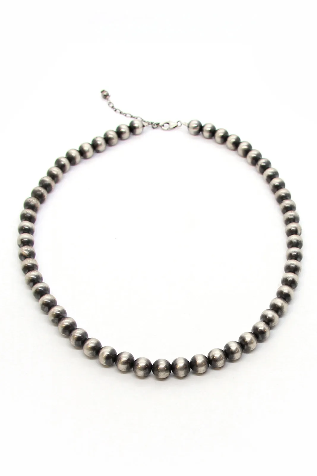 Oxidized Sterling Silver Bead Necklace