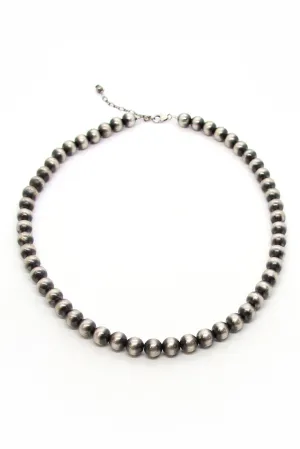 Oxidized Sterling Silver Bead Necklace
