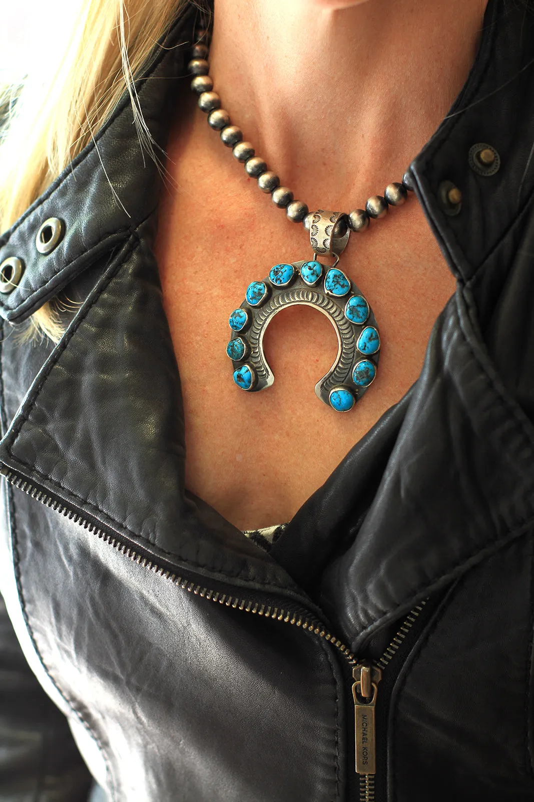 Oxidized Sterling Silver Bead Necklace