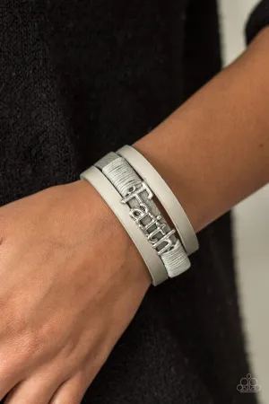 Paparazzi - An Act of Faith - Silver Gray Bracelet