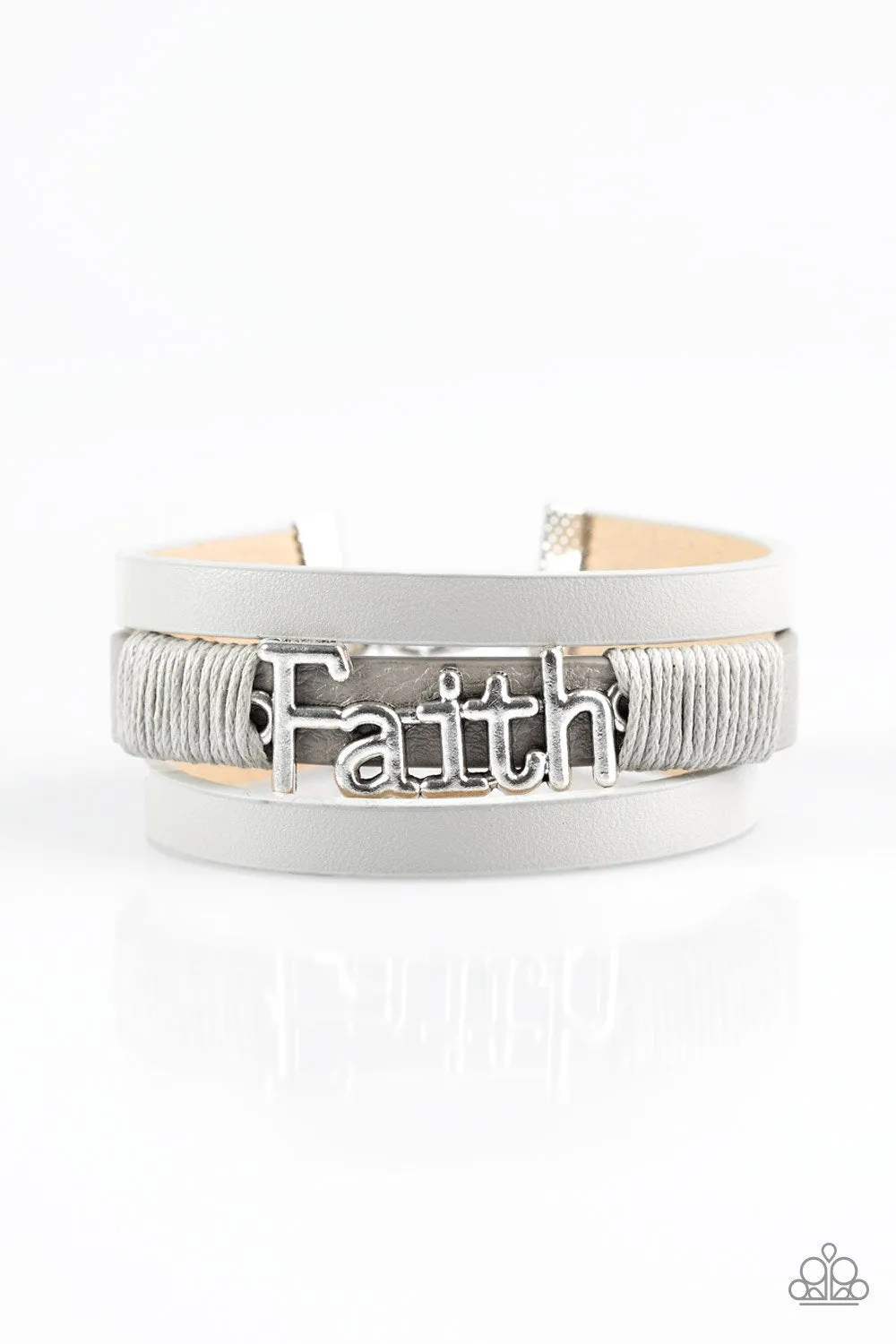 Paparazzi - An Act of Faith - Silver Gray Bracelet