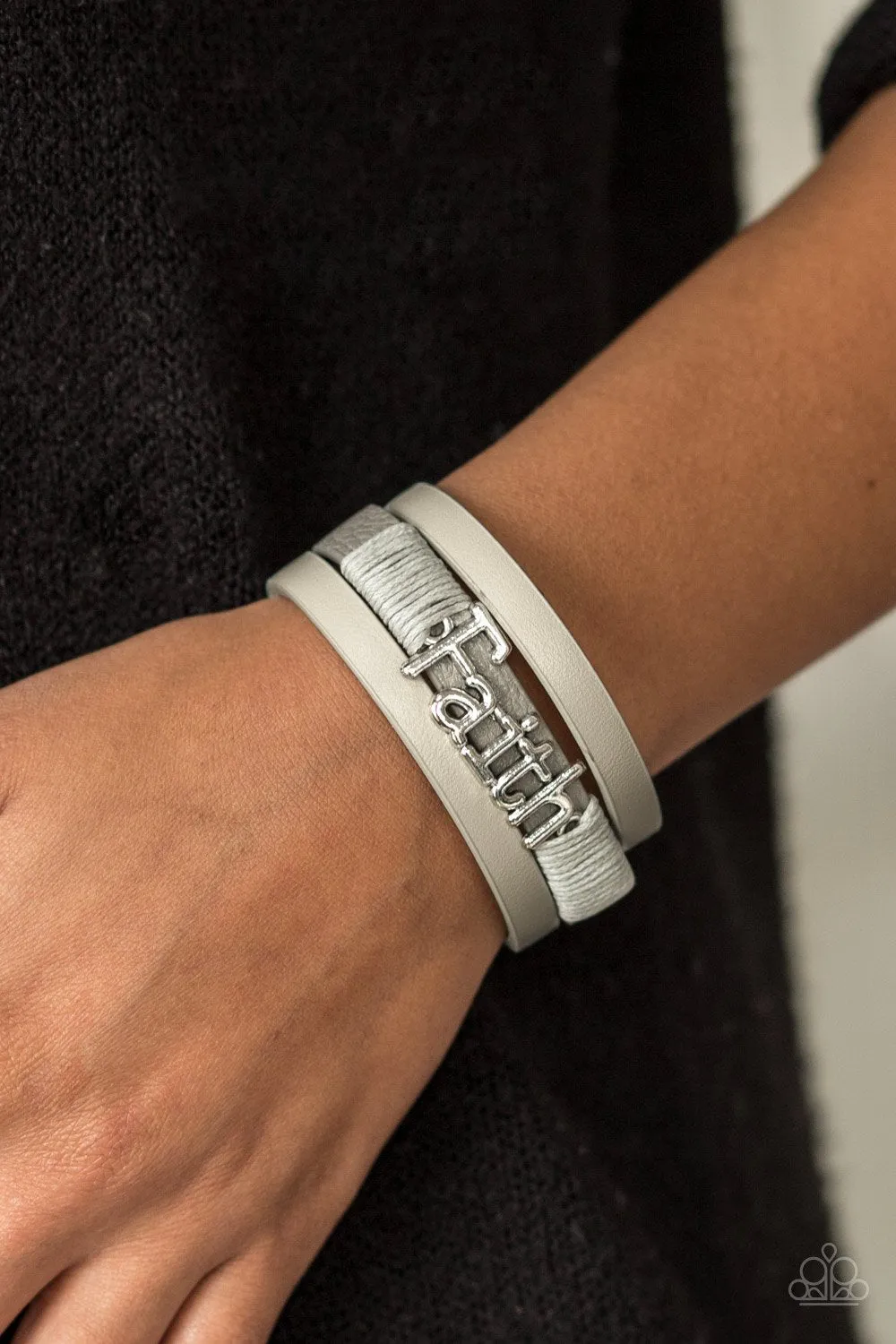 Paparazzi - An Act of Faith - Silver Gray Bracelet