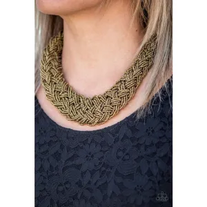 Paparazzi Mesmerizingly Mesopotamia - Brass Necklace