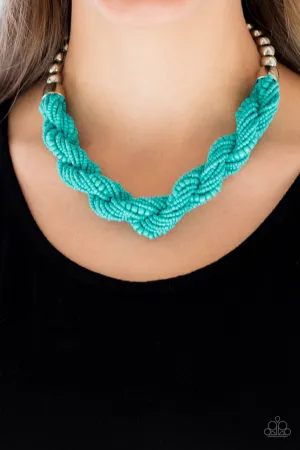 Paparazzi - Savannah Surfin - Blue Seed Bead Necklace