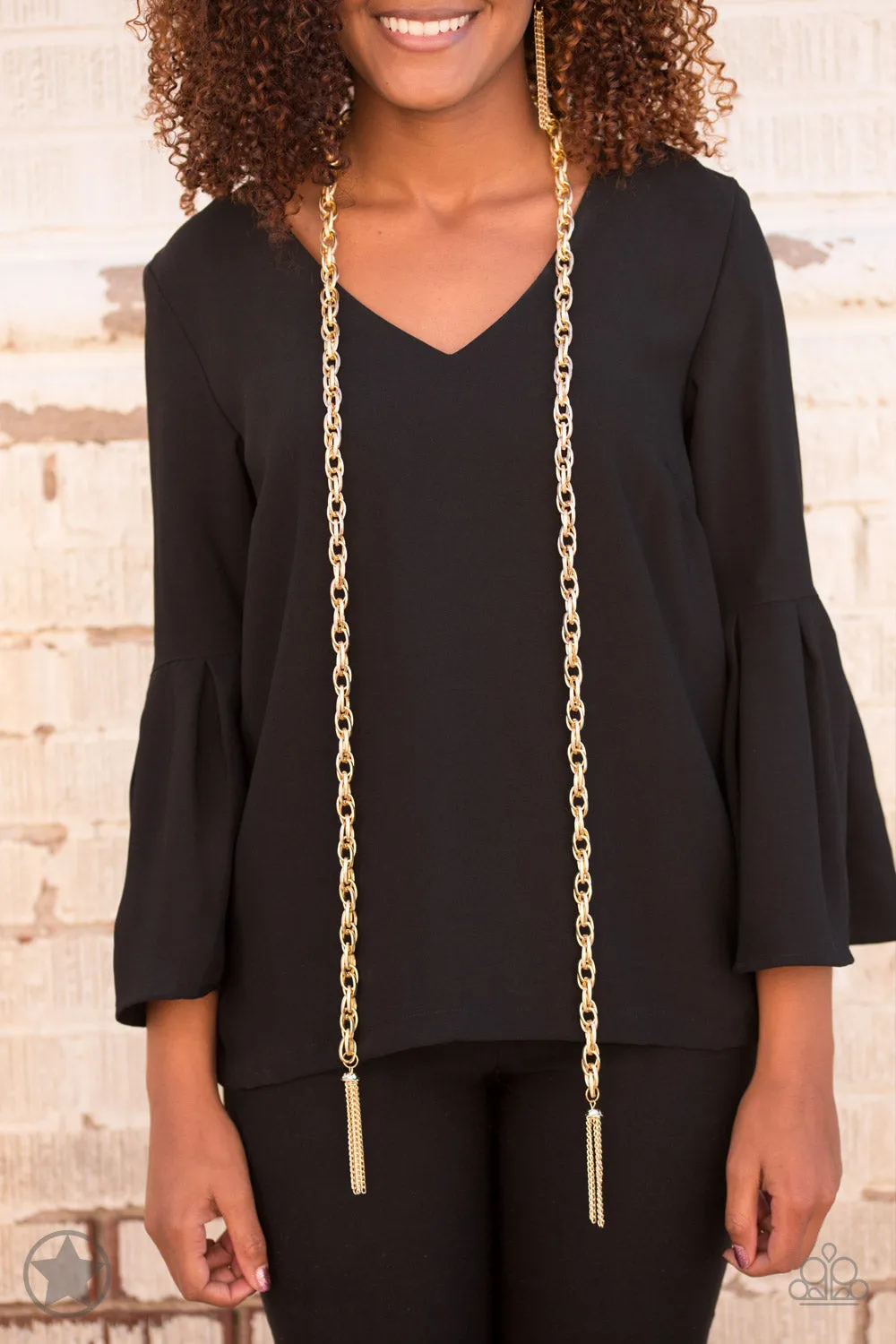 Paparazzi - SCARFed for Attention - Gold Necklace