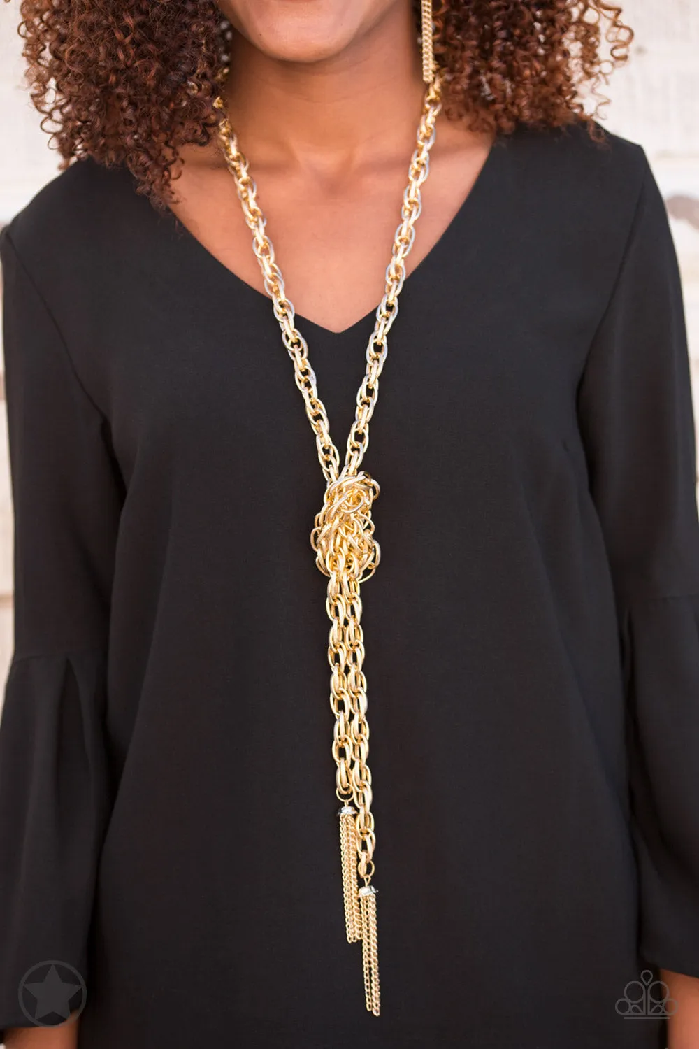 Paparazzi - SCARFed for Attention - Gold Necklace