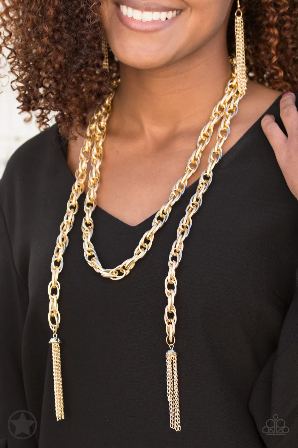 Paparazzi - SCARFed for Attention - Gold Necklace