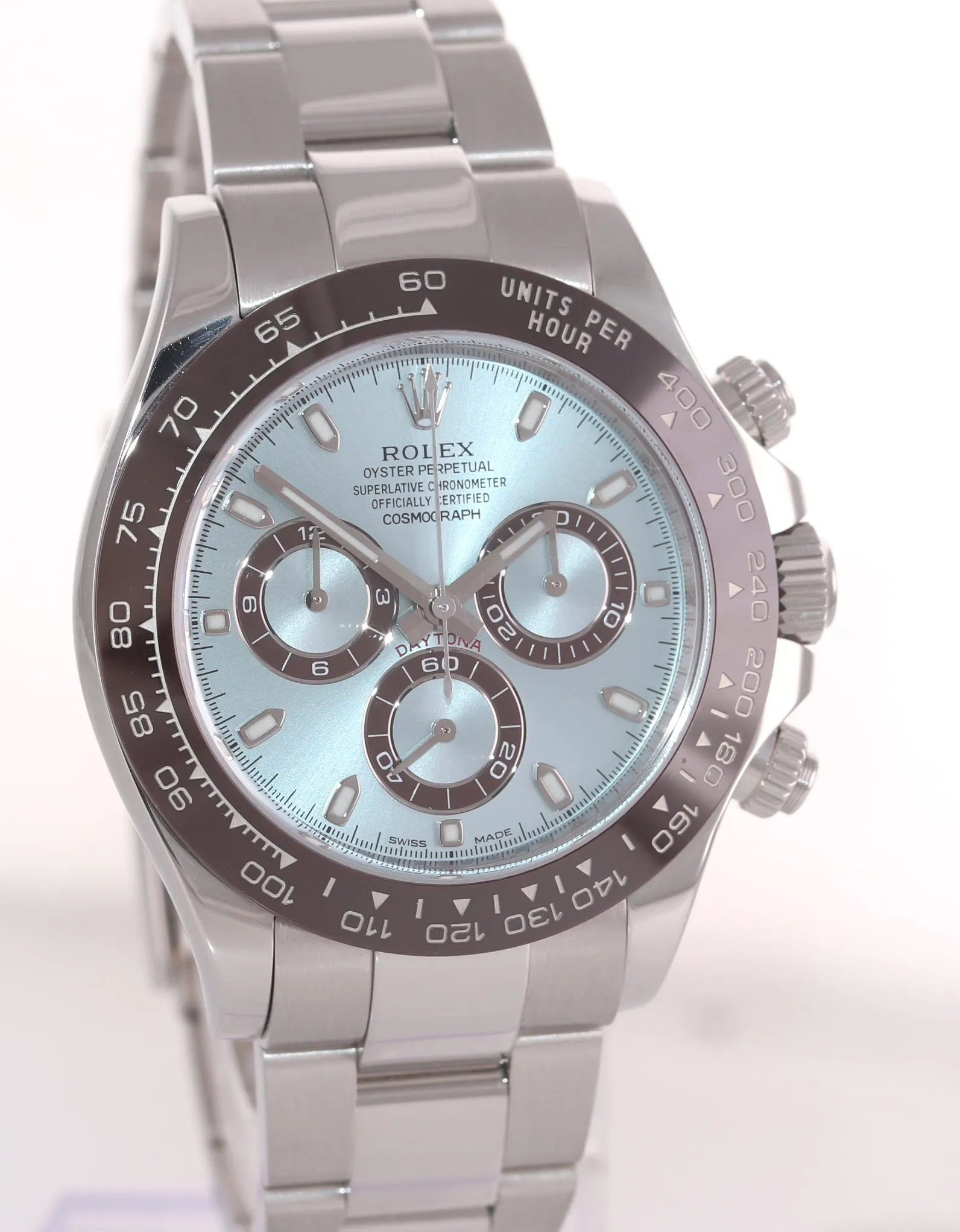 PAPERS Rolex Daytona 116506 Platinum Glacier Platona Ice Blue Ceramic Watch