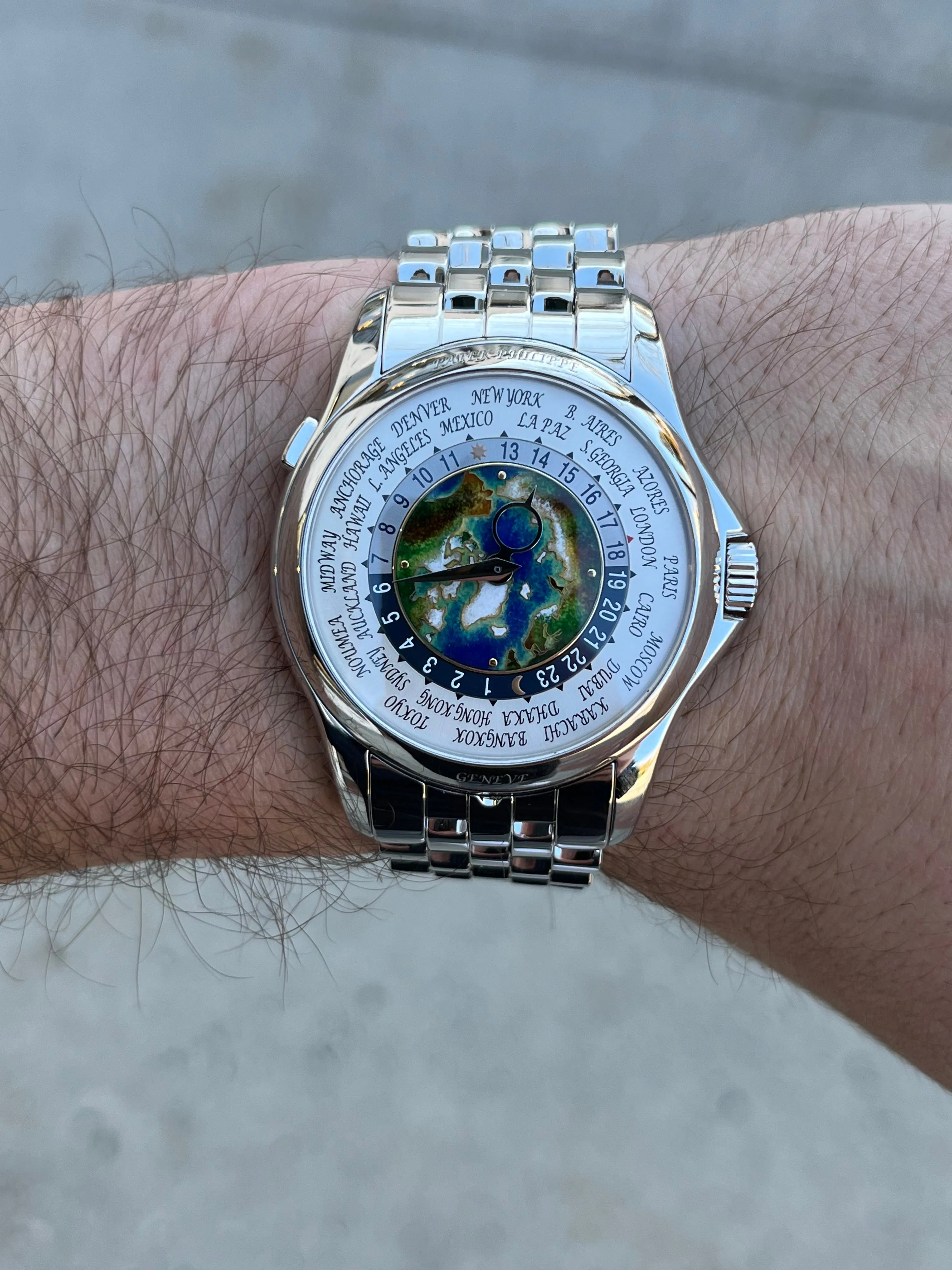 Patek Philippe World Time Reference 5131P-001 Platinum Cloisonne Map Dial