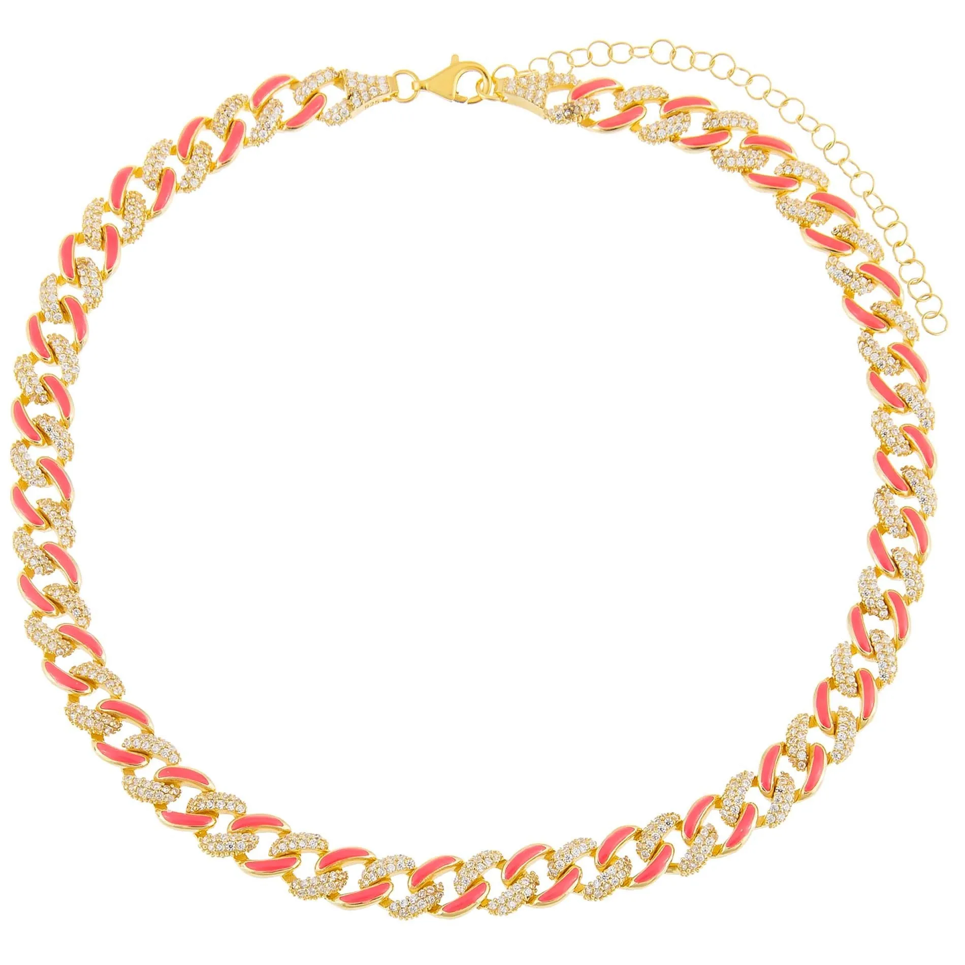 Pavé Enamel Chain Link Choker