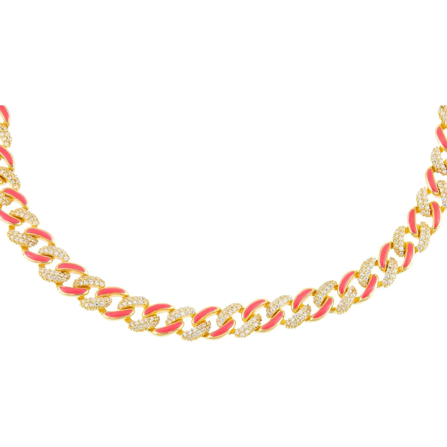 Pavé Enamel Chain Link Choker