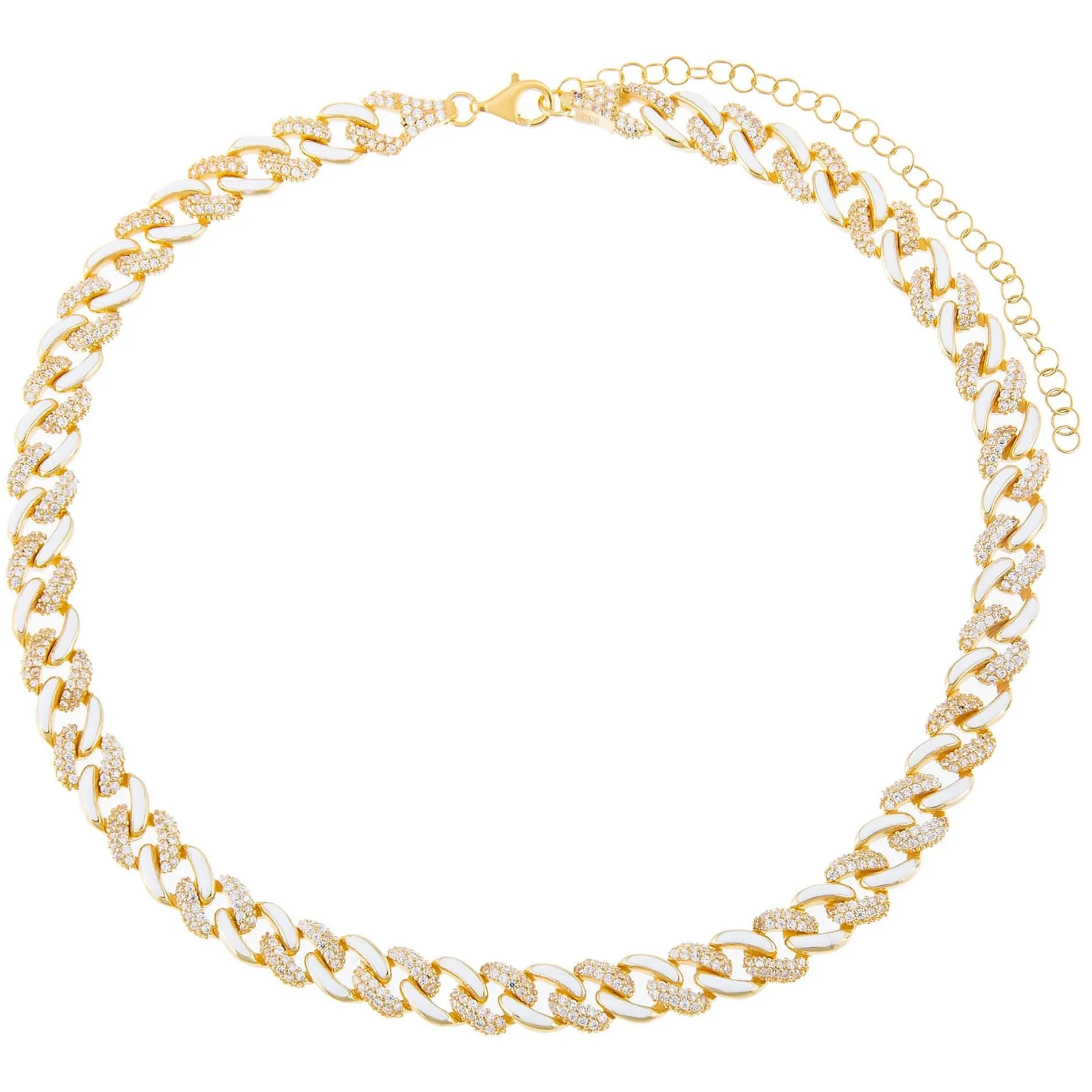 Pavé Enamel Chain Link Choker