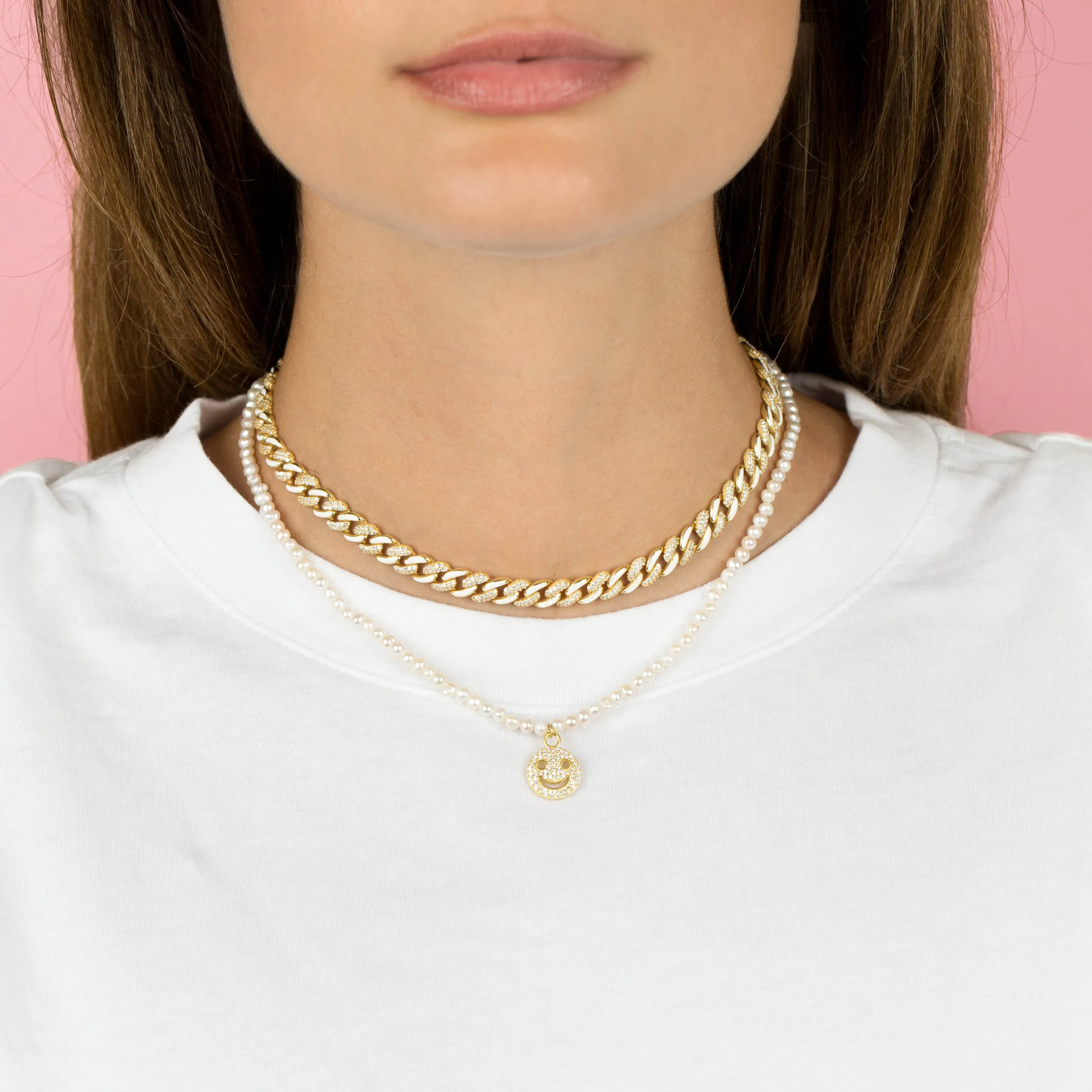 Pavé Enamel Chain Link Choker
