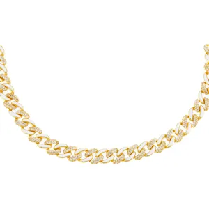 Pavé Enamel Chain Link Choker