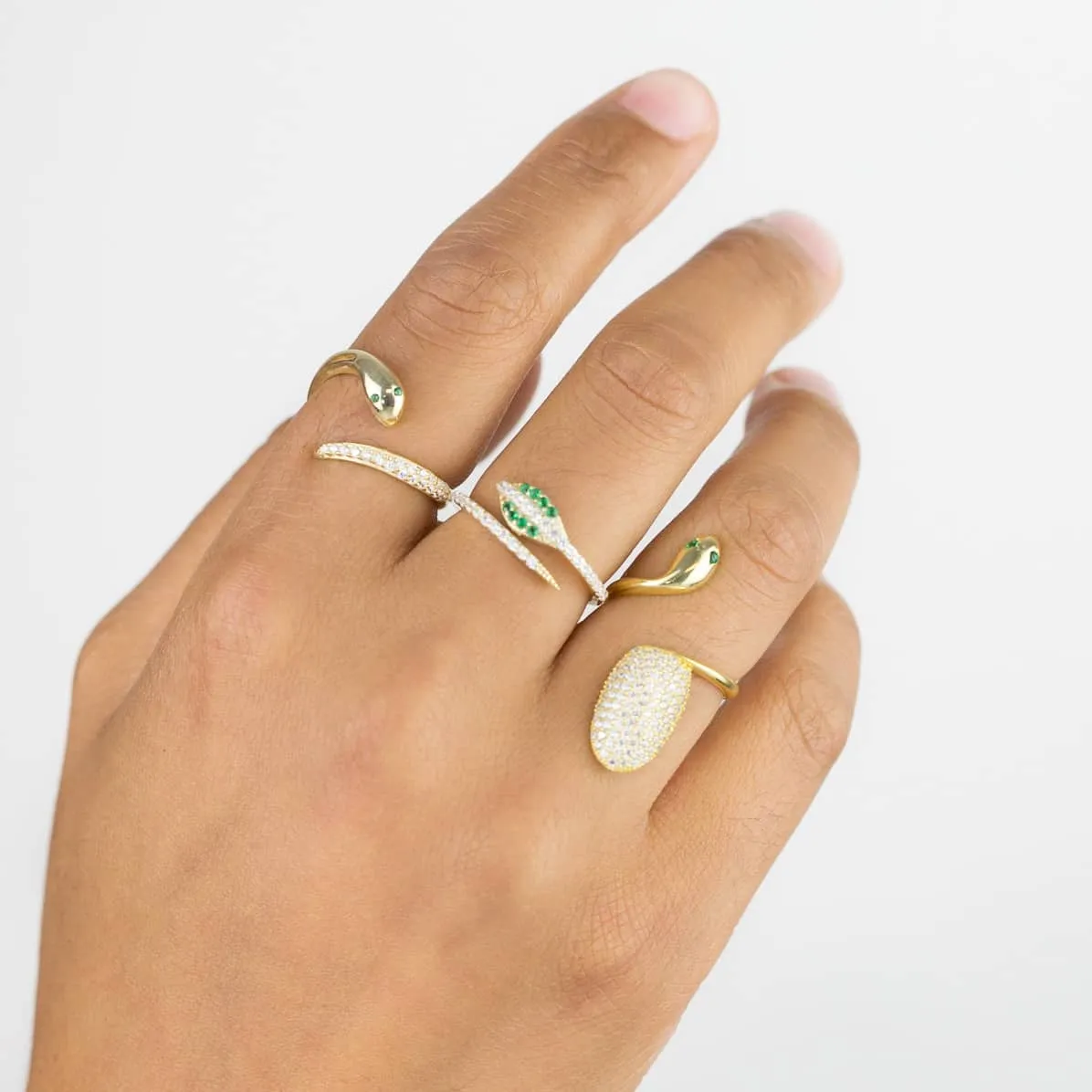 Pavé Snake Ring