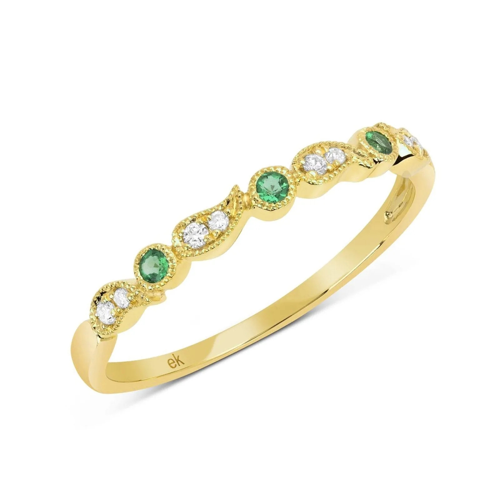 Peace Emerald and Diamond Ring