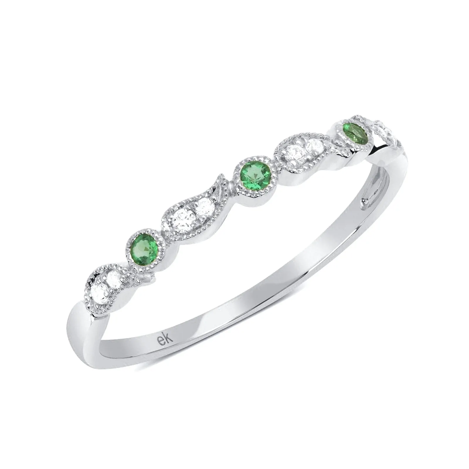 Peace Emerald and Diamond Ring