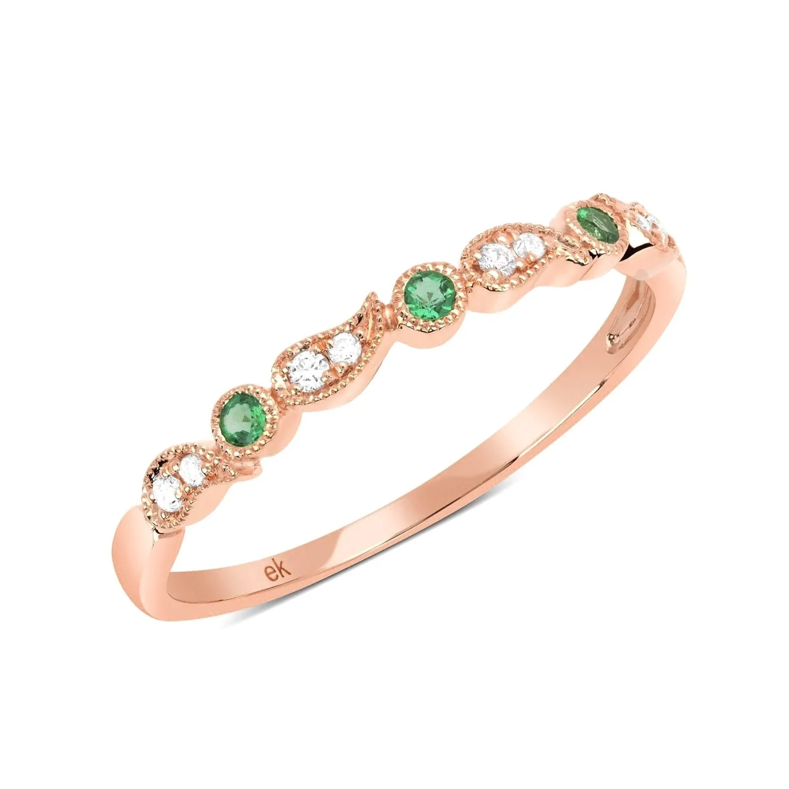 Peace Emerald and Diamond Ring