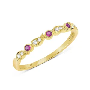 Peace Ruby and Diamond Ring