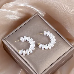 Pearl & 18K Gold-Plated Beaded Huggie Earrings