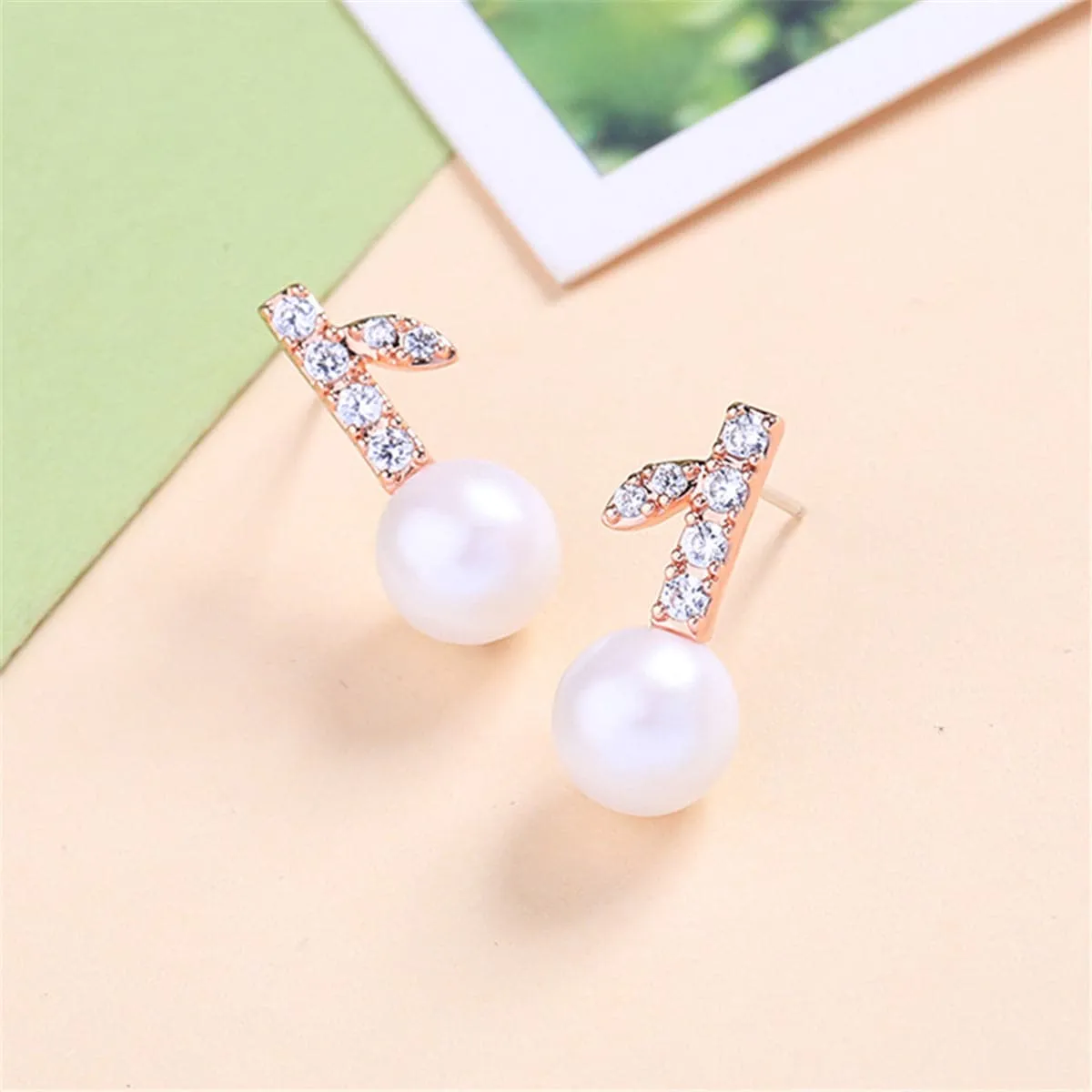 Pearl & Cubic Zirconia 18K Rose Gold-Plated Botany Stud Earrings