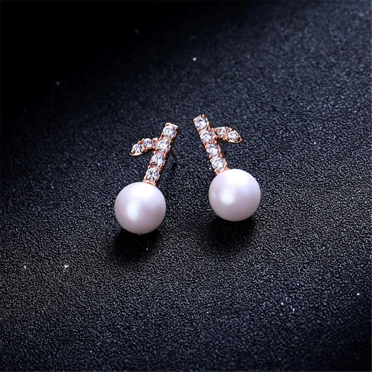 Pearl & Cubic Zirconia 18K Rose Gold-Plated Botany Stud Earrings