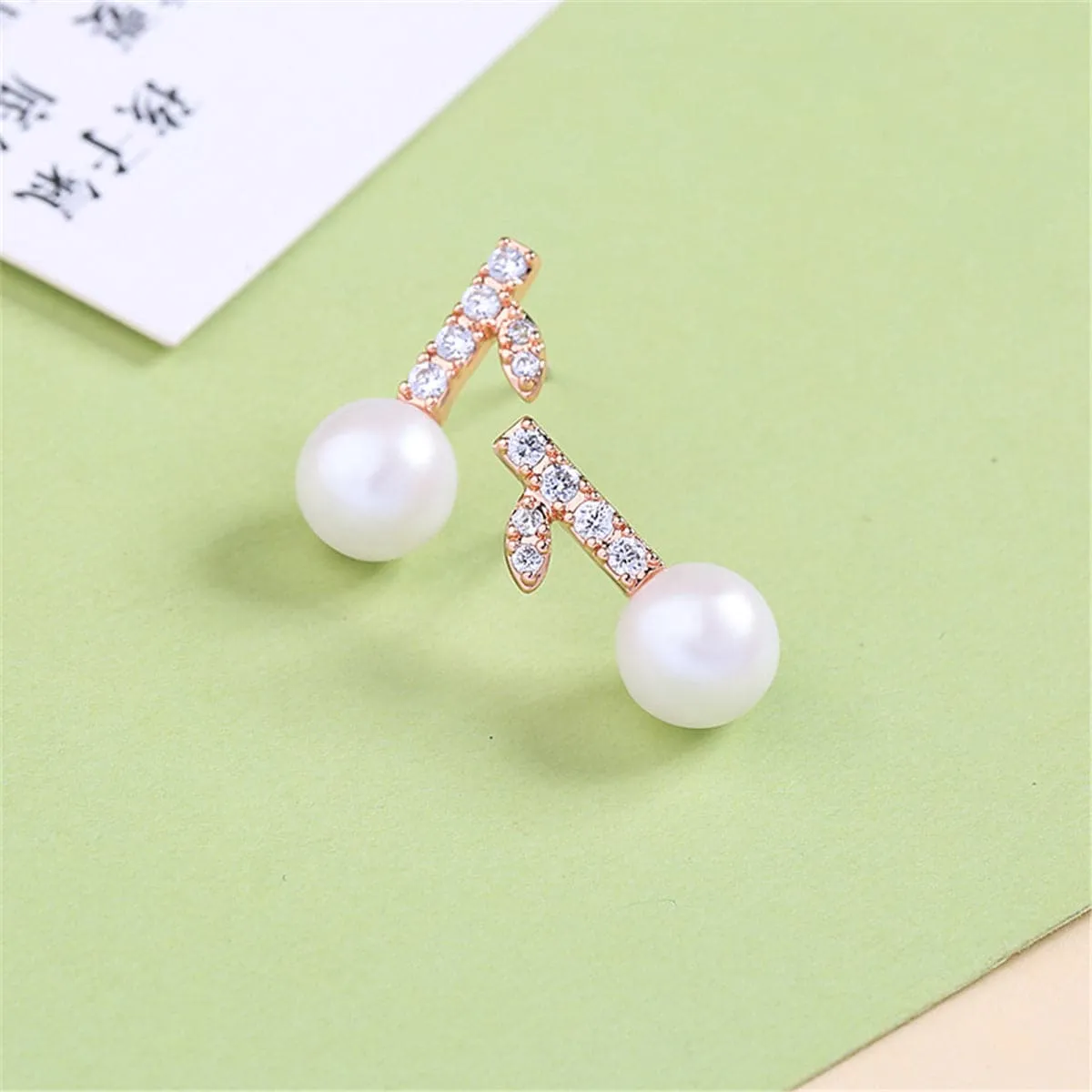 Pearl & Cubic Zirconia 18K Rose Gold-Plated Botany Stud Earrings