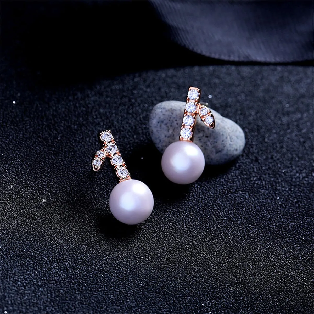 Pearl & Cubic Zirconia 18K Rose Gold-Plated Botany Stud Earrings