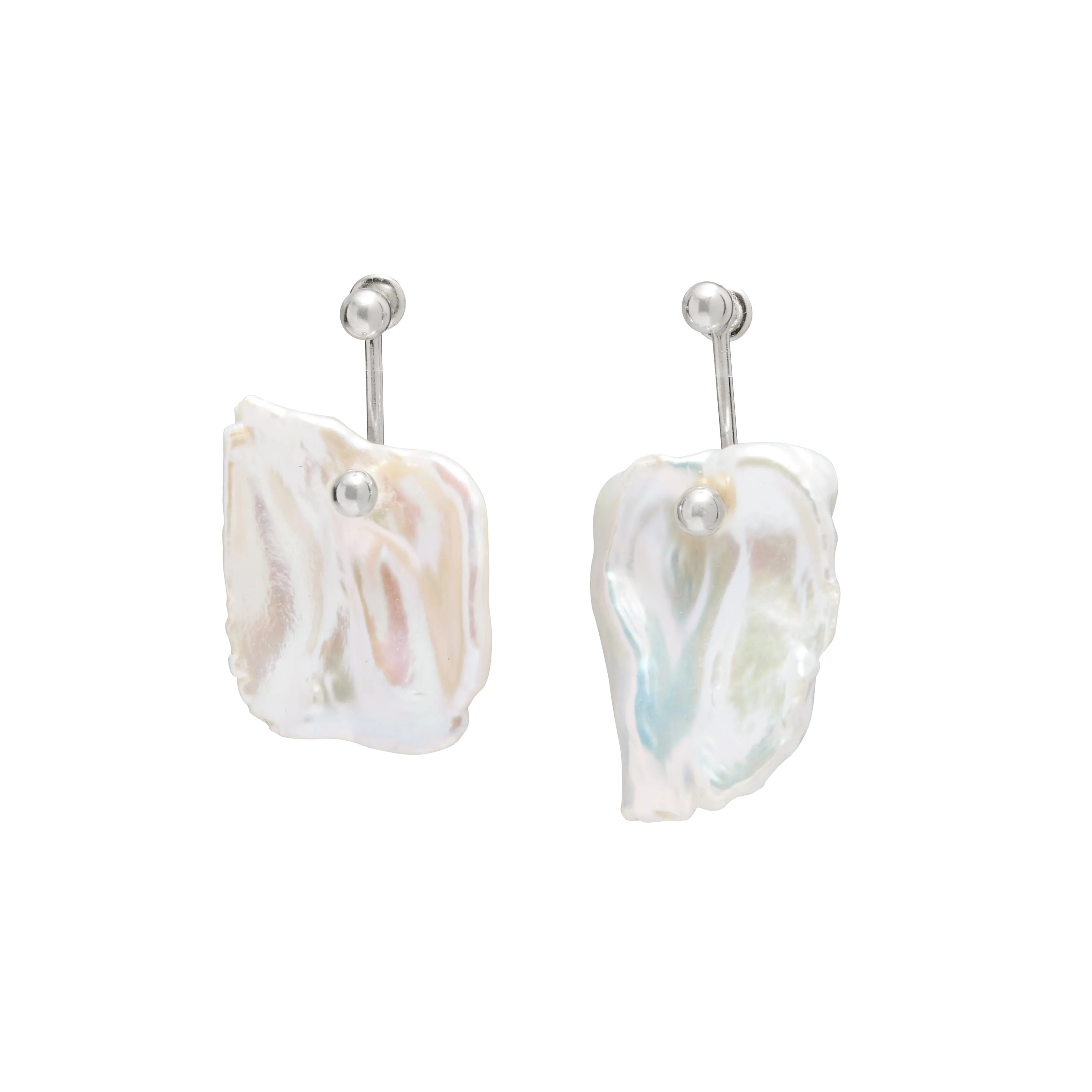 Pearl Bracket Earring in Silver